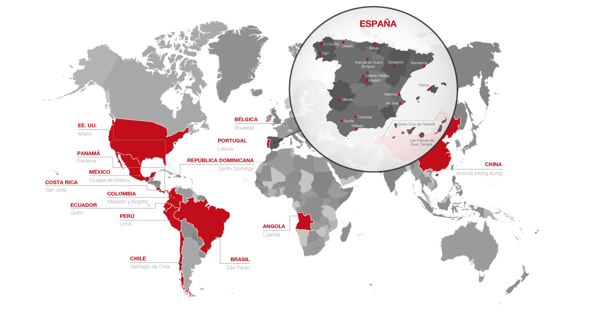 Mapa sedes UDIMA