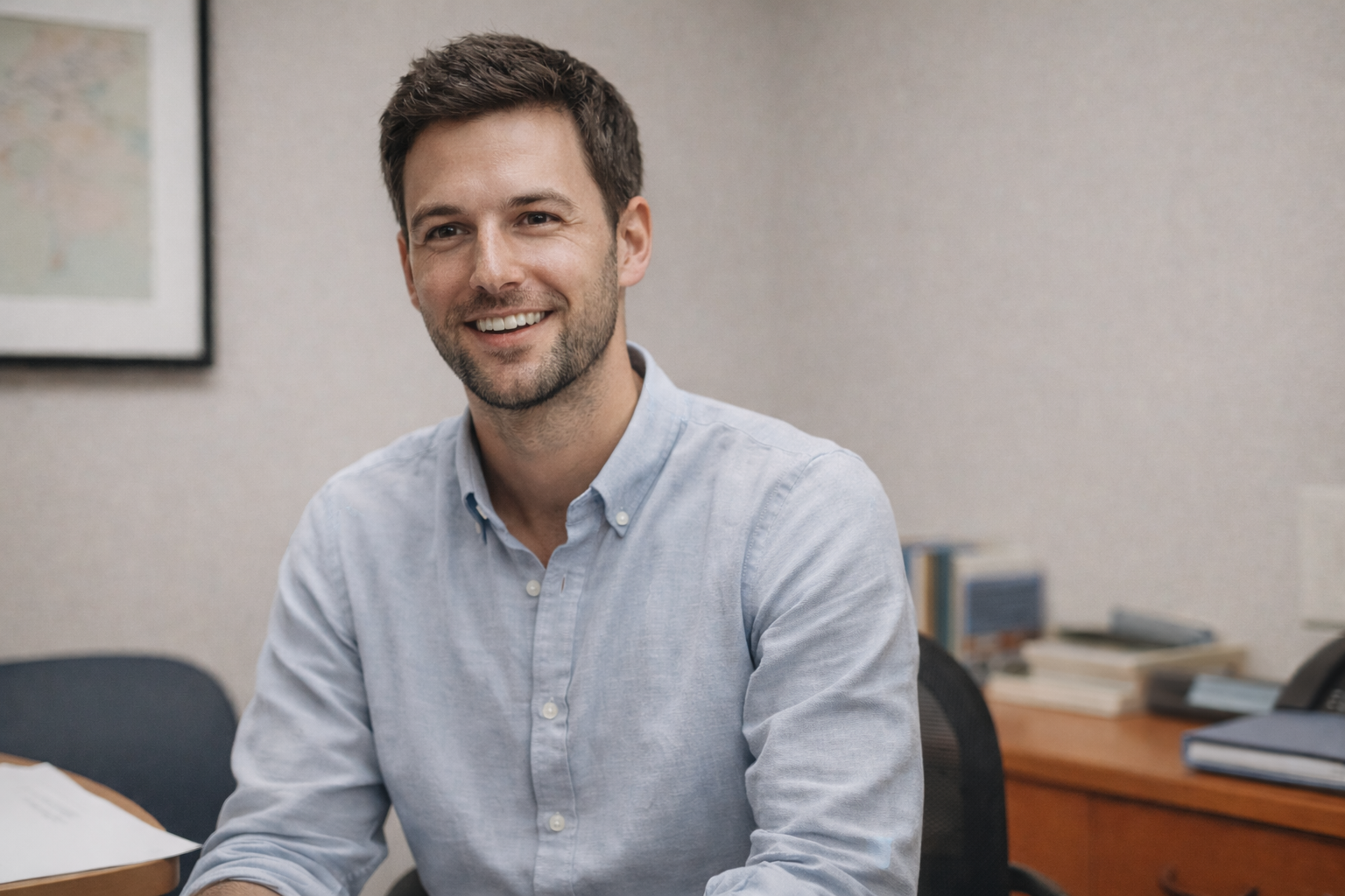 hombre en una sala de psicología