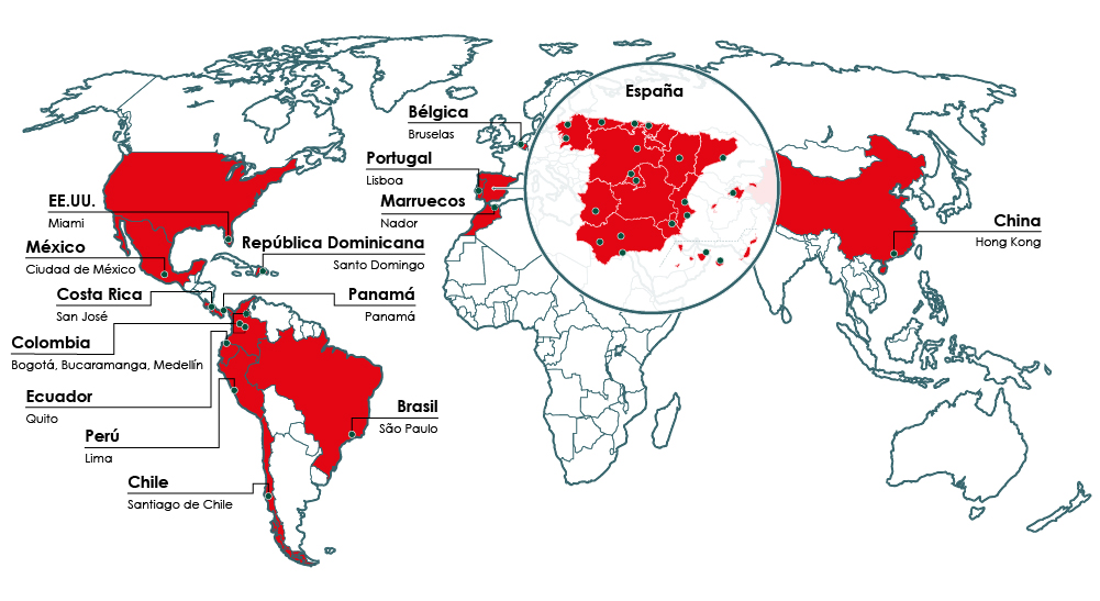 Mapa sedes UDIMA